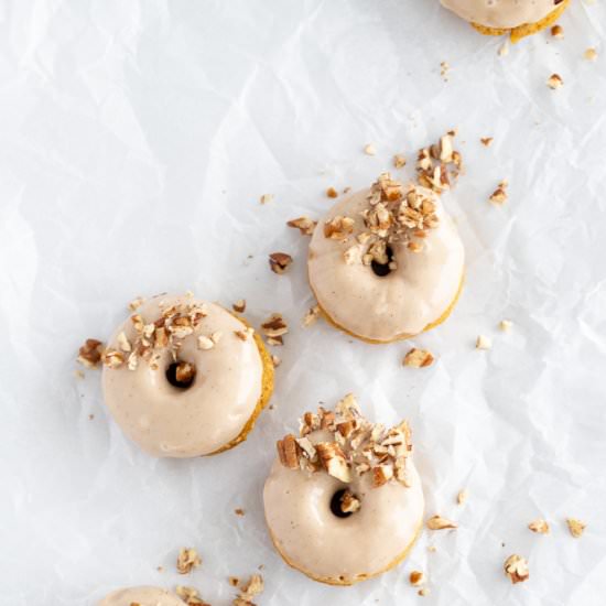 Pumpkin Donuts with Maple Glaze - Recipe photo by Aredspatula