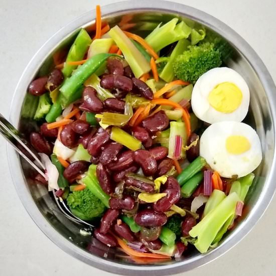 Beans Veggie Salad Bowl Meal - Recipe photo by escapetofood