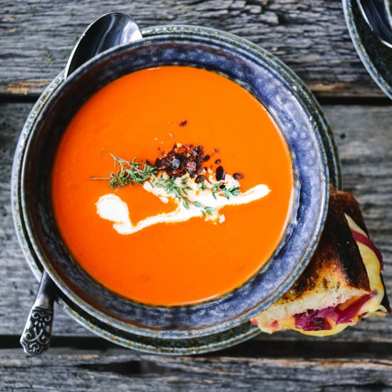 Smoky Cream of Tomato Soup - Recipe photo by evashiva