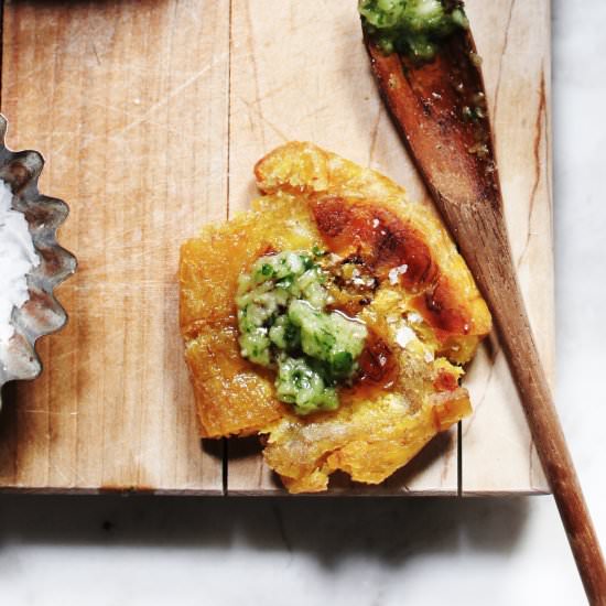 Crispy Salted Tostones - Recipe photo by The Sophisticated Gourmet