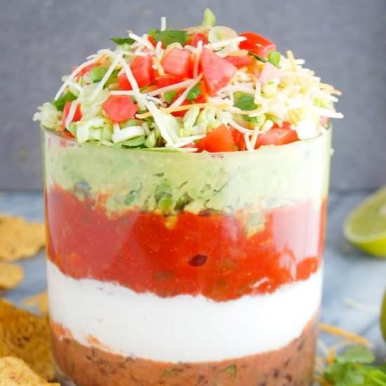 Healthy Seven Layer Dip - Recipe photo by erinliveswhole