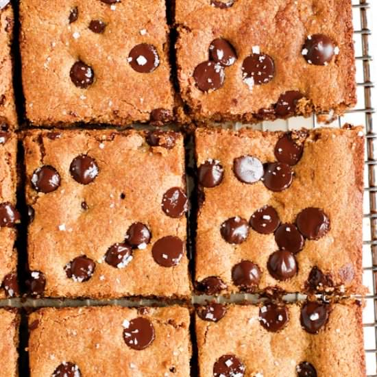 Paleo Almond Butter Blondies - Recipe photo by erinliveswhole
