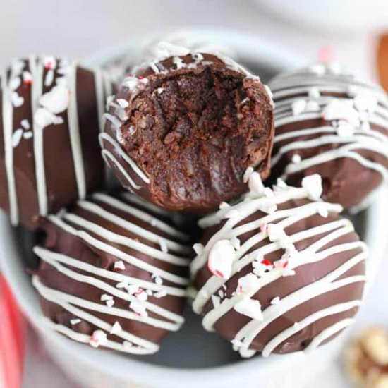 Peppermint Walnut Brownie Bites - Recipe photo by erinliveswhole
