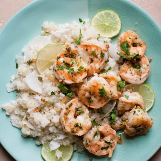 Cilantro Shrimp Cauliflower Rice - Recipe photo by erinliveswhole