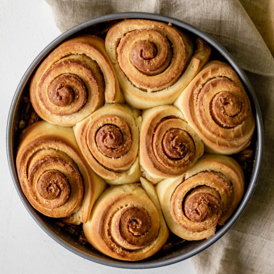 Einkorn Pecan Sticky Buns - Recipe photo by gatheredatmytable