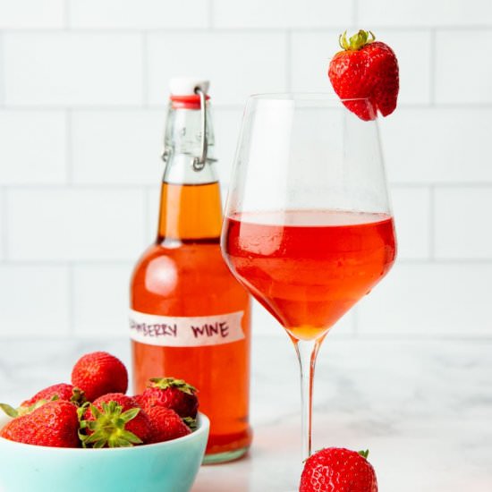 Homemade Strawberry Wine - Recipe photo by wholefully