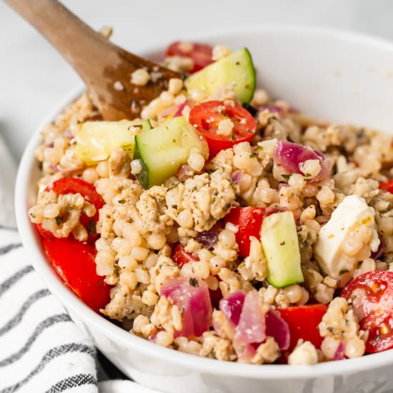 Chicken and Pearl Couscous Salad - Recipe photo by SugarSpicesLife