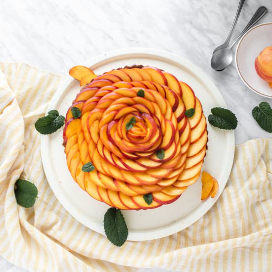 FRESH VEGAN NECTARINE “ROSE” TART - Recipe photo by Loud Bowl