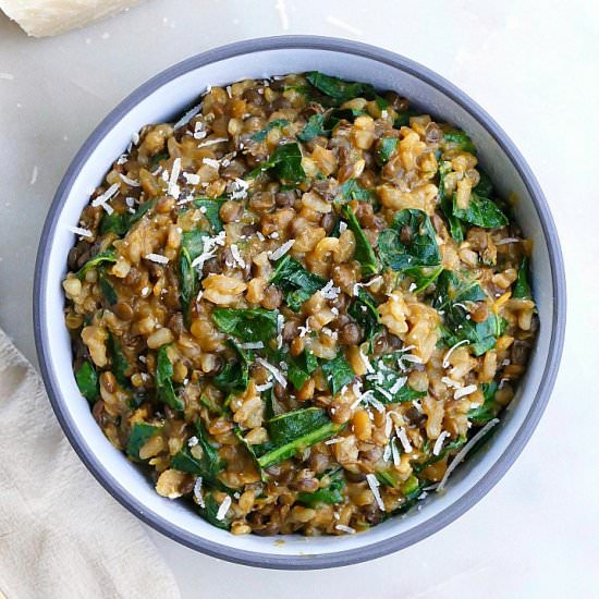 Lentil Risotto with Collard Greens - Recipe photo by its_a_vegworld_afterall