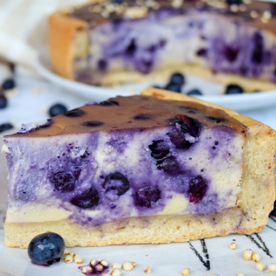 Vegan blueberry cheesecake - Recipe photo by theveganharmony