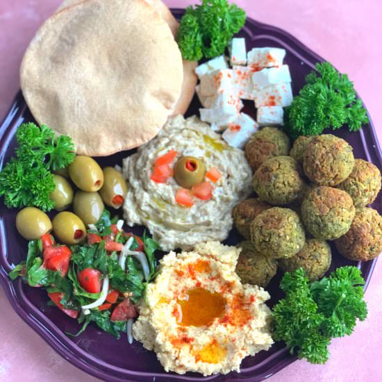 Simple Vegetarian Mezze Platter - Recipe photo by cookwithrenu
