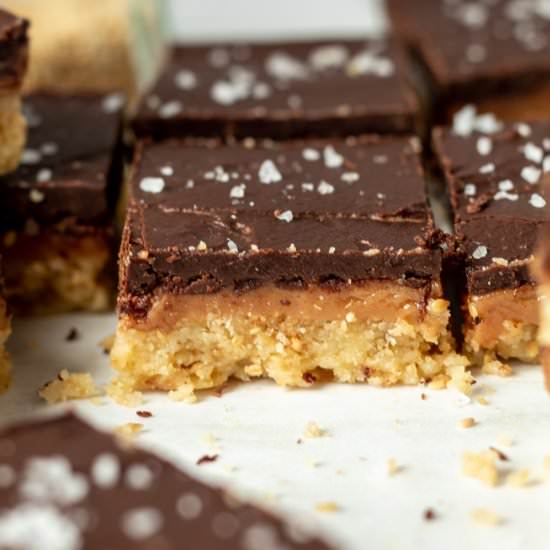 Tahini Caramel Slice - Recipe photo by parsleyandicing