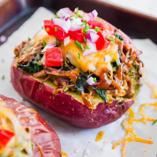 Brisket Baked Potatoes - Recipe photo by Running to the Kitchen