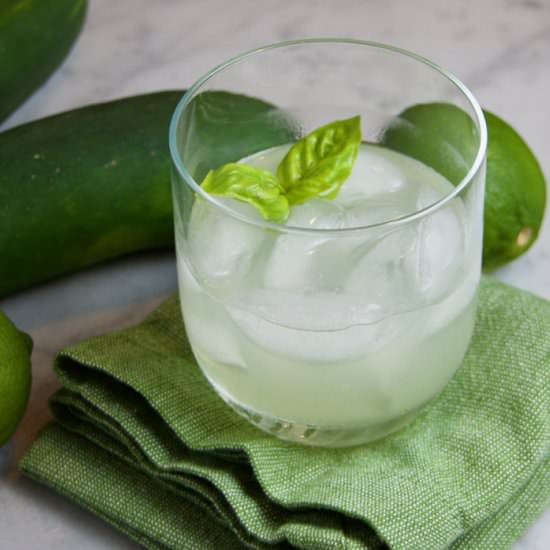 Cucumber & Basil Gimlet - Recipe photo by thebrookcook.wordpress.com