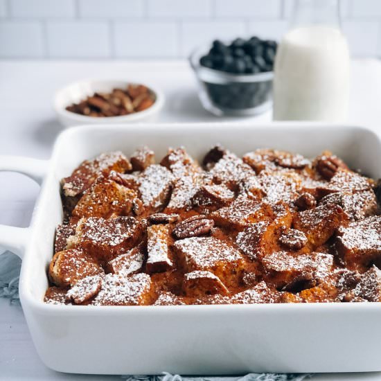 Pumpkin Vegan Baked French Toast - Recipe photo by The Healthy Toast