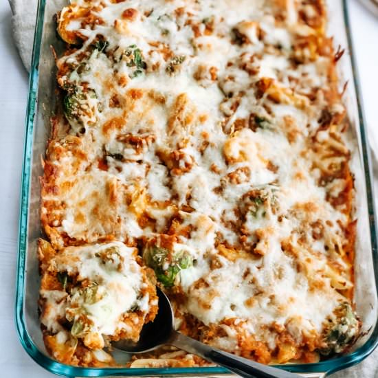 Healthy Pumpkin Baked Pasta - Recipe photo by The Healthy Toast