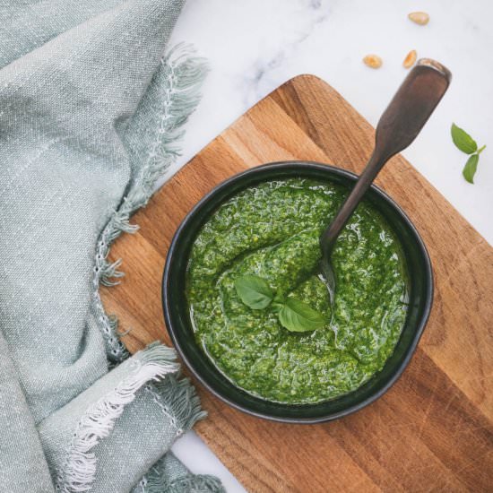 Simple Lemon Basil Pesto - Recipe photo by Chef Molly