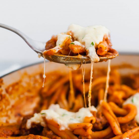 One Pot Skillet Lasagna - Recipe photo by megseverydayindulgence