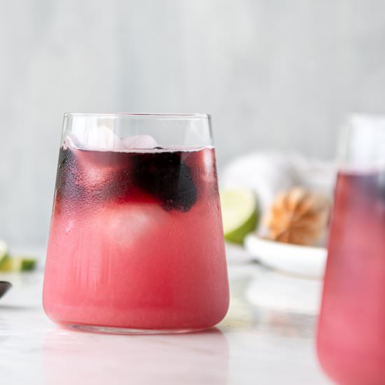 blackberry tequila spritzer - Recipe photo by withspice