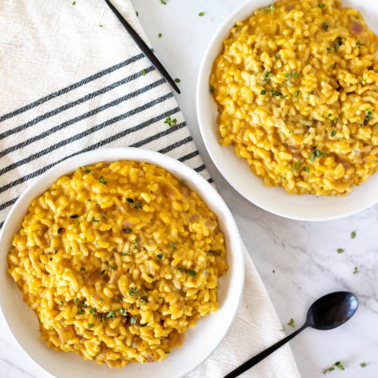 Vegan Butternut Squash Risotto - Recipe photo by greenseggsandyams
