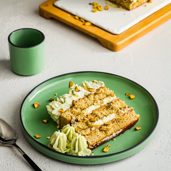 Pistachio Tiramisu Cake - Recipe photo by Spoonabilities