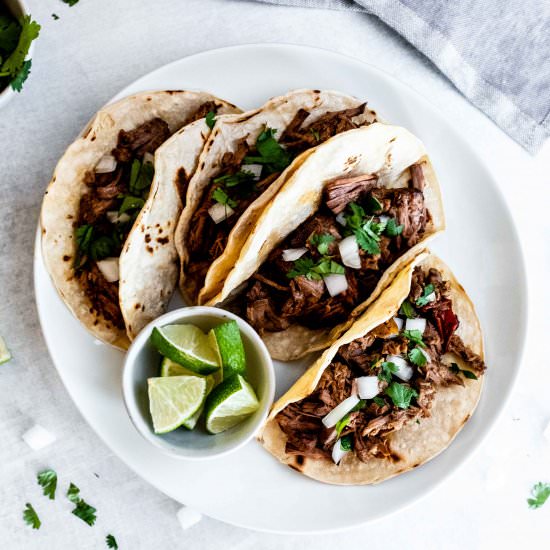 barbacoa beef tacos - Recipe photo by whisked away kitchen