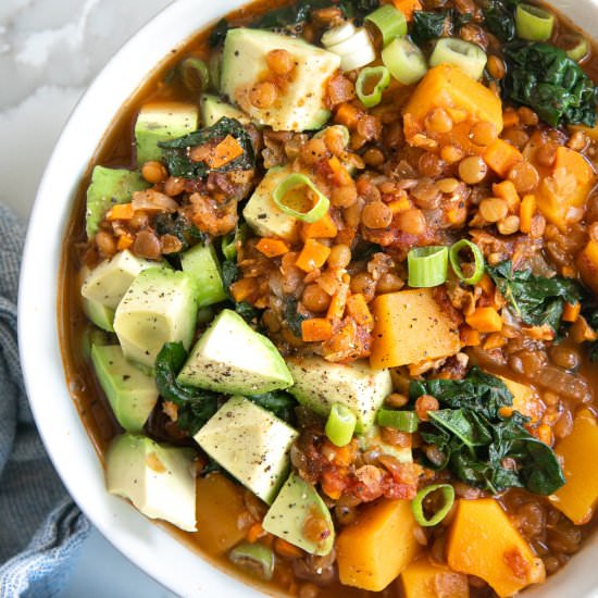 Vegetarian Lentil Stew - Recipe photo by theforkedspoon