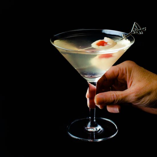 Elderflower & Lychee Martini - Recipe photo by garlic and zest