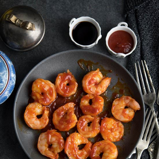 Honey sriracha shrimp - Recipe photo by pepperbowl