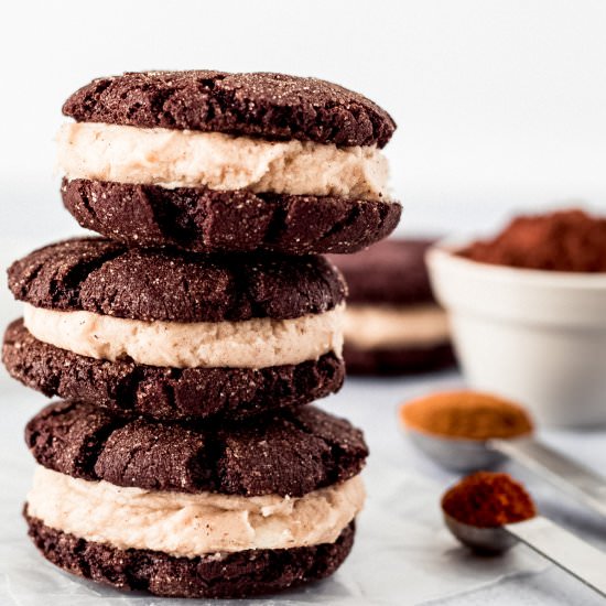 chocolate sugar cookie sandwiches - Recipe photo by butter and bliss