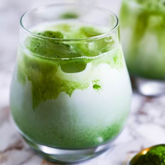 Iced Matcha Latte with Soy Milk - Recipe photo by Sudachi Recipes