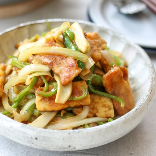 Tempeh Stir Fry in Japanese Teriyak - Recipe photo by chefjacooks
