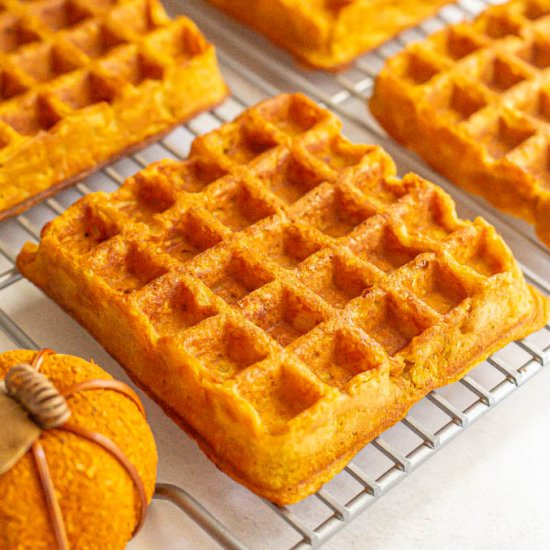 Healthy pumpkin waffles - Recipe photo by Family Food on the Table