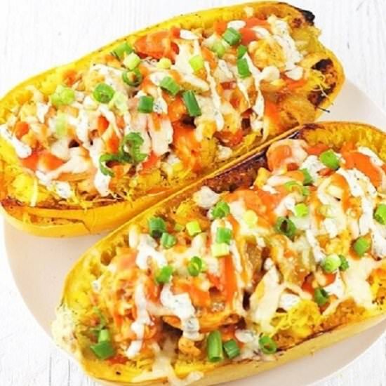 buffalo chicken spaghetti squash - Recipe photo by nowcookthis
