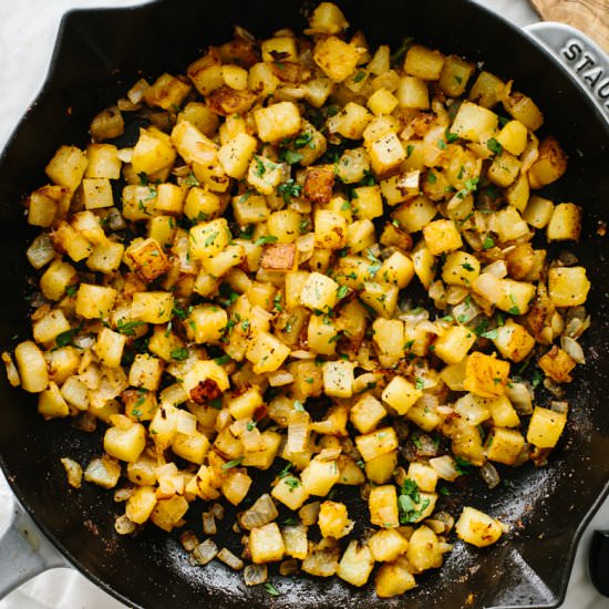 Skillet Breakfast Potatoes - Recipe photo by Downshiftology