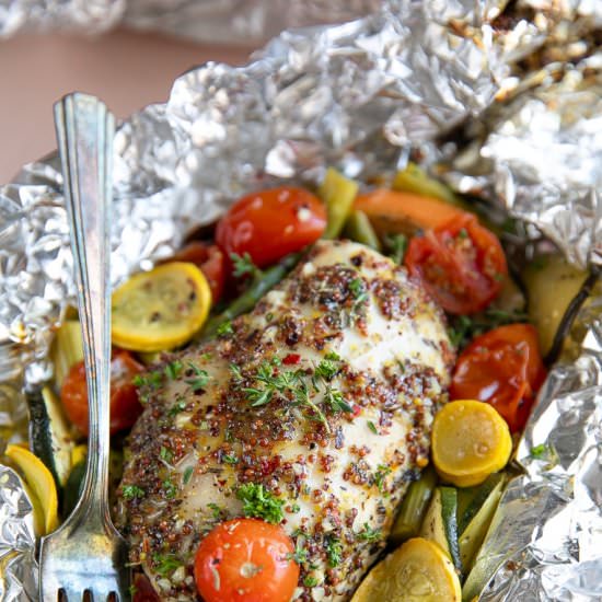 Honey Dijon Chicken Foil Packets - Recipe photo by theforkedspoon