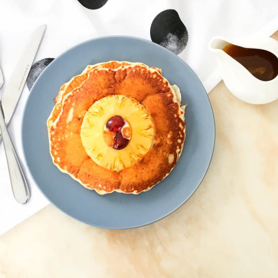 Pineapple upside-down pancake - Recipe photo by spicytamarind
