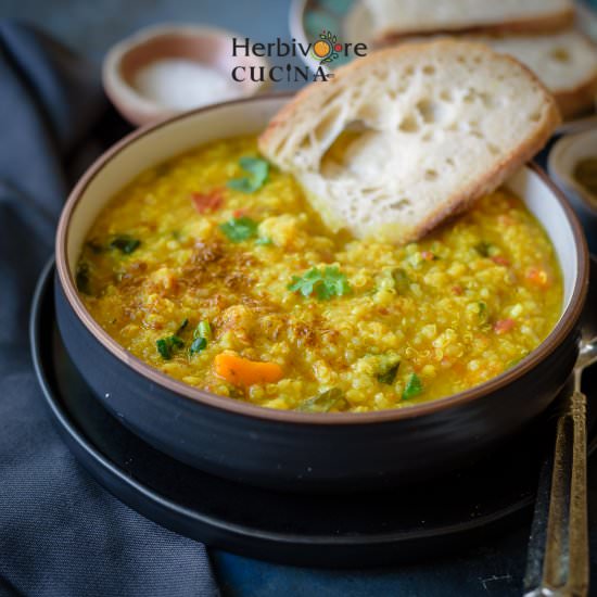 Instant Pot Quinoa Red Lentil Soup - Recipe photo by Herbivore Cucina