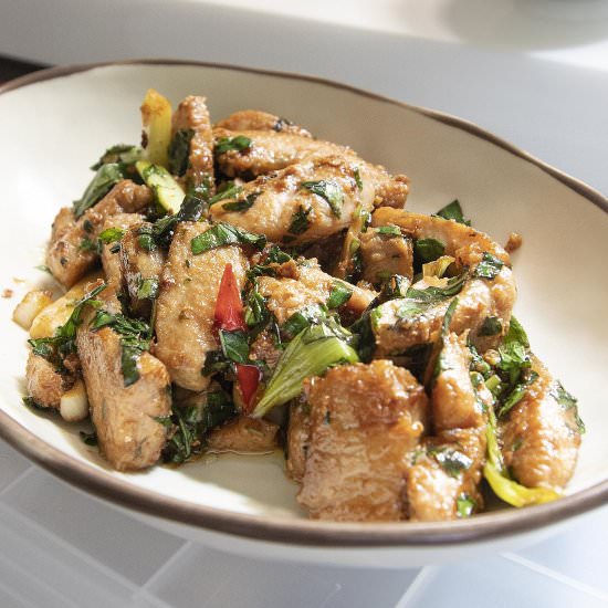 Taiwanese Style Tuna Belly Stir-Fry - Recipe photo by foodmakesmehappy