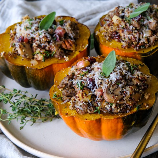 Fall Quinoa Stuffed Acorn Squash - Recipe photo by Everyday Gourmet with Blakely