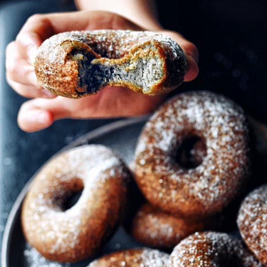 Black Sesame Mochi Donuts - Recipe photo by thesubversivetable