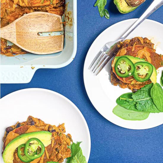 Sweet Potato Jackfruit Enchiladas - Recipe photo by girlaboutgreens