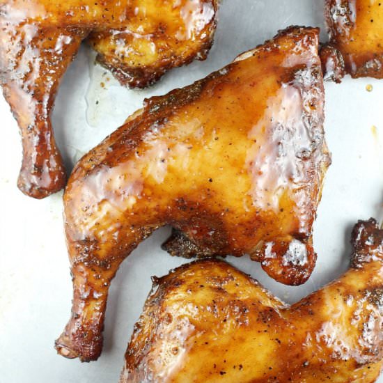Maple Bourbon Chicken Quarters - Recipe photo by EricasRecipes