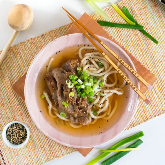 Home made rib eye udon - Recipe photo by petitedecadence