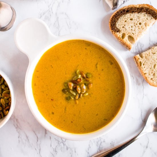 Curried Pumpkin Soup - Recipe photo by PlantPowerCouple
