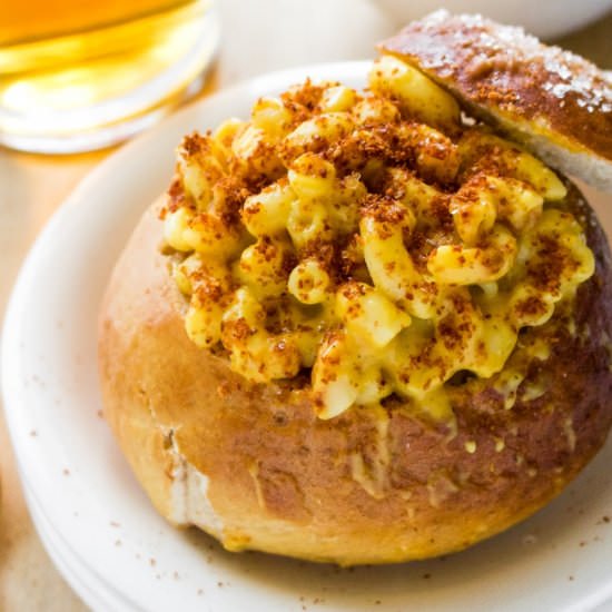 Vegan Bacon Mac and Beer Cheese - Recipe photo by PlantPowerCouple