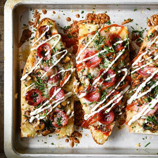 French Bread Mushroom Pizza - Recipe photo by servingdumplings
