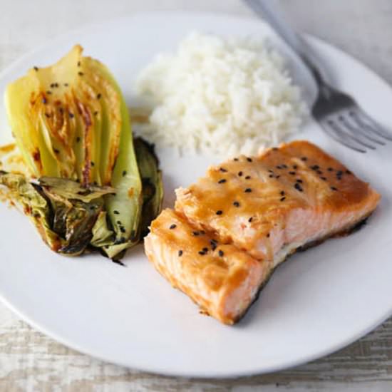 Miso Glazed Salmon with Bok Choy - Recipe photo by Tastefulventure