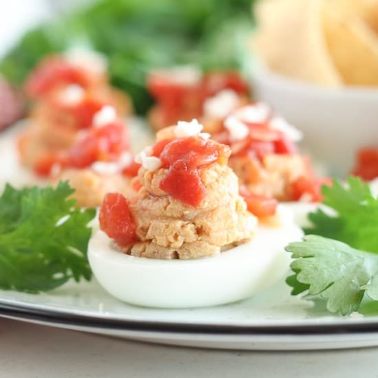 Huevos Rancheros Deviled Eggs - Recipe photo by thehonoursystem