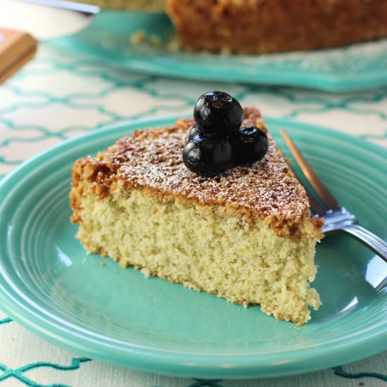 Walnut-Crusted Genoise - Recipe photo by Food Gal